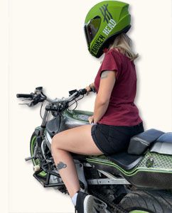Sarka Stuntriding – Originalfoto aus dem früheren Broken-Head-Fahrerporträt