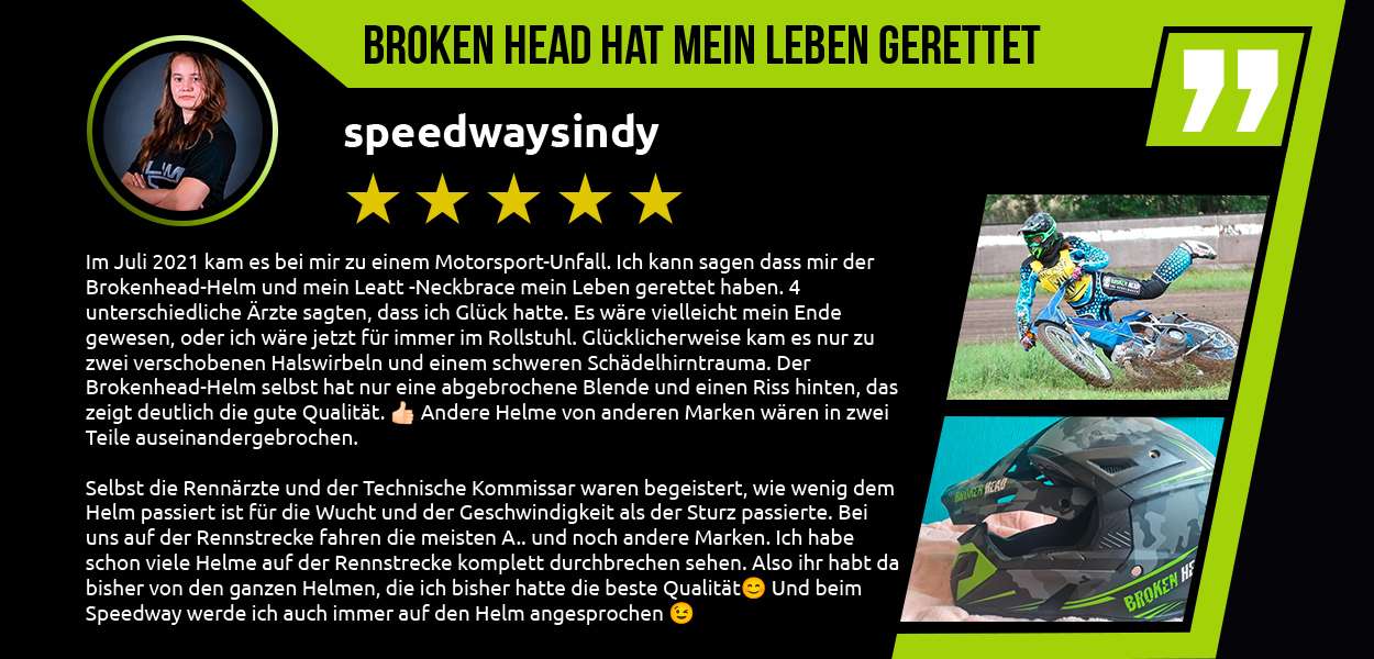 Speedway Sindy – Originalmotiv der Broken-Head-Erfahrungsserie